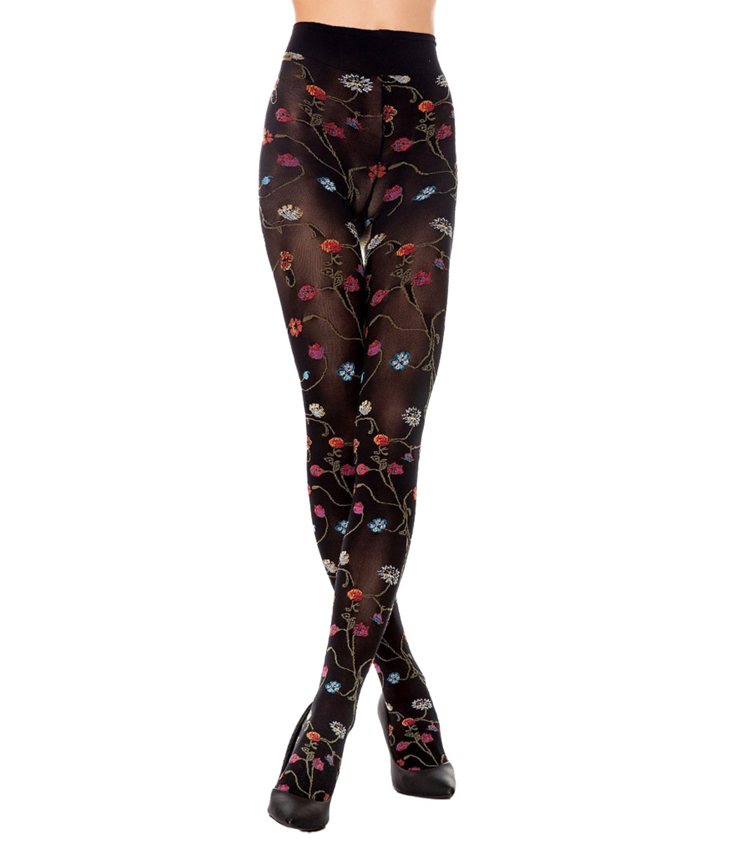 Tights with floral pattern PLATINO 80 DEN
