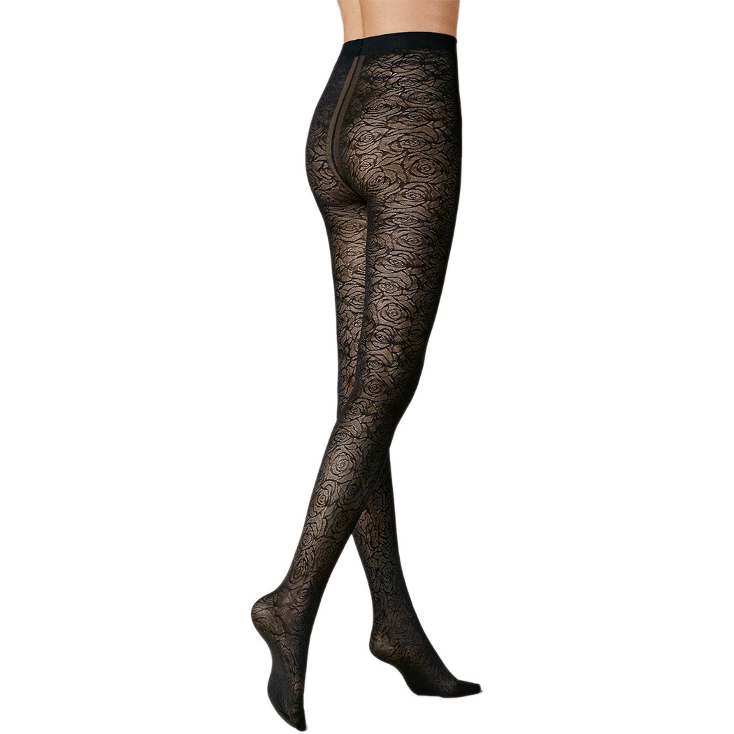 Kunert Damen Strumpfhose mit glänzender Rosen-Musterung SHADE 30 DEN