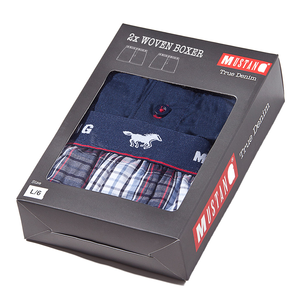 Mustang Herren Boxershorts WOVEN 2er Pack