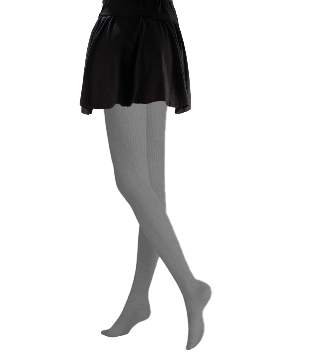Knitted tights with ribbed pattern